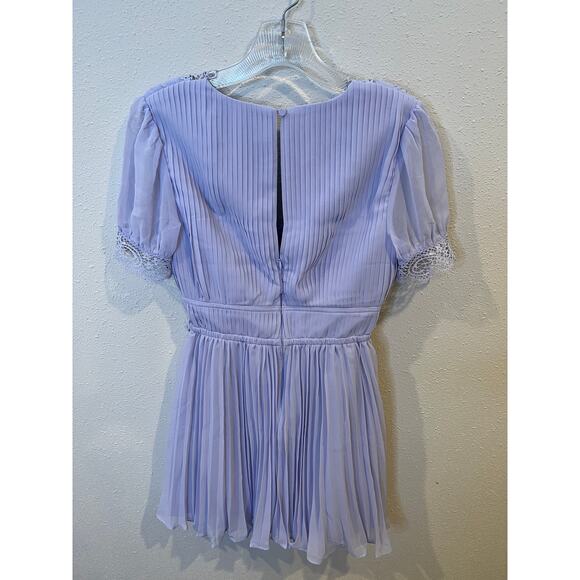 NWR Self portriat lilac chiffon minidress -size 2 - Picture 3 of 6